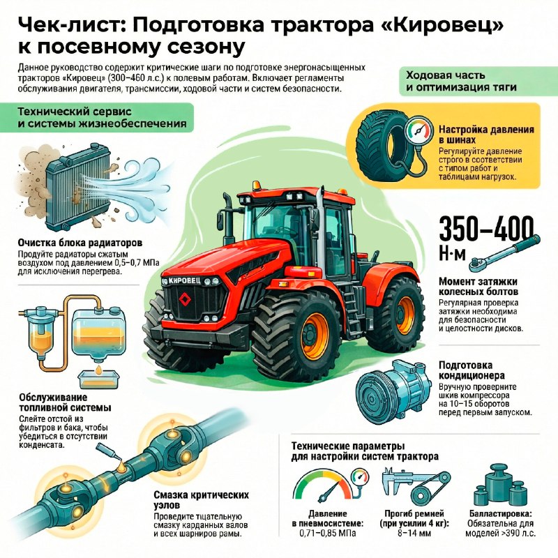 Подготовка трактора 